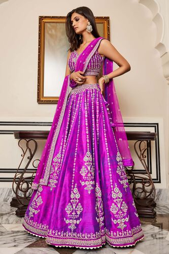 Aadab Lehenga Set - Vivid Violet, Violet, image 2